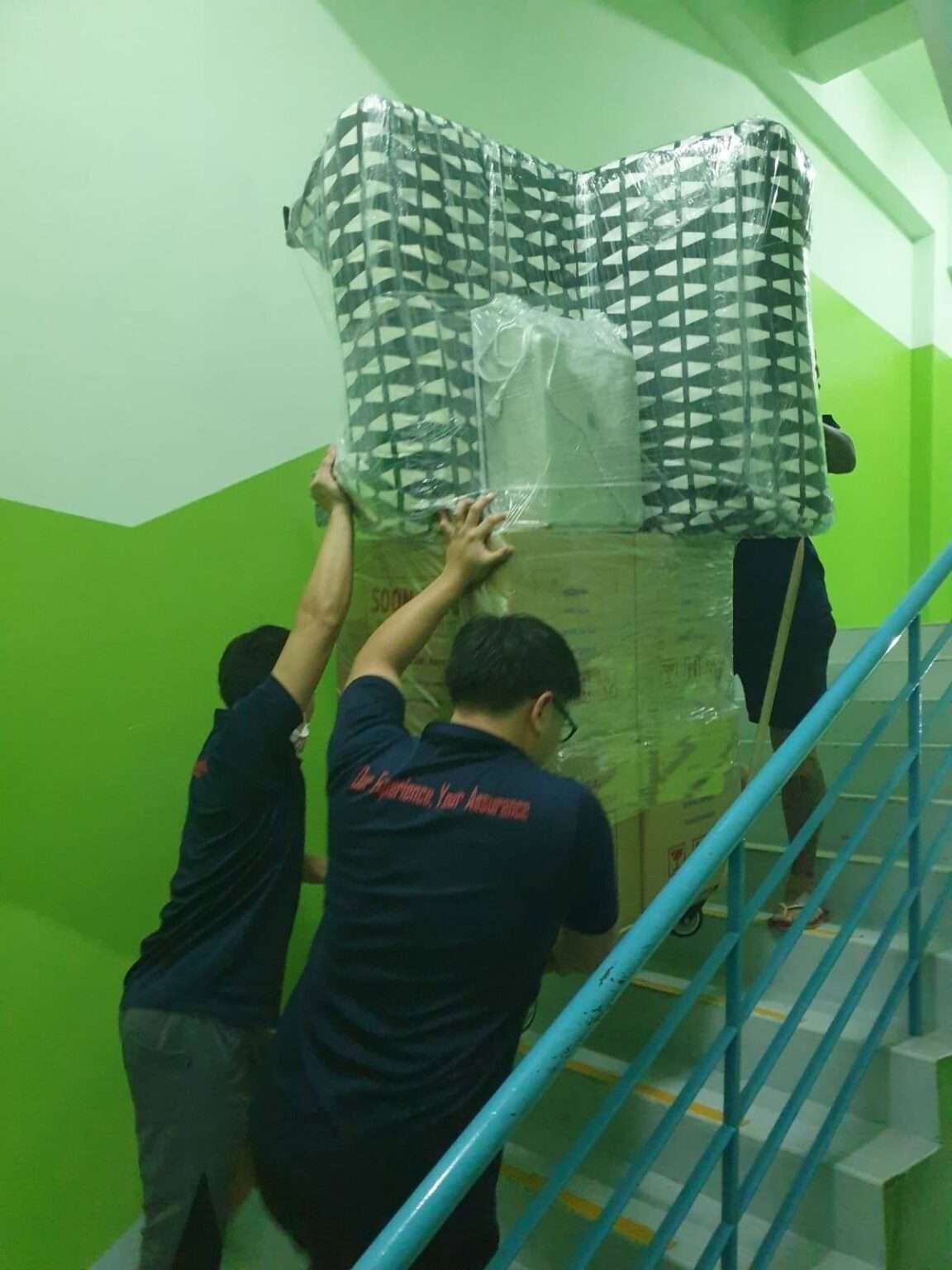 moving furnitures and household items up using the stairs