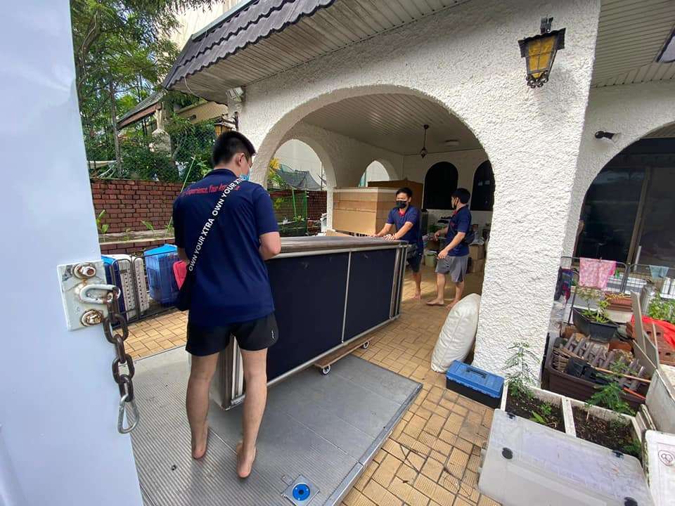 professional residential mover moving in progress