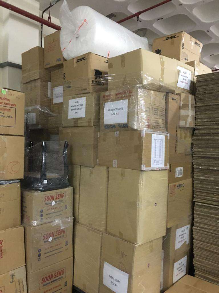 storage of boxes inside warehouse